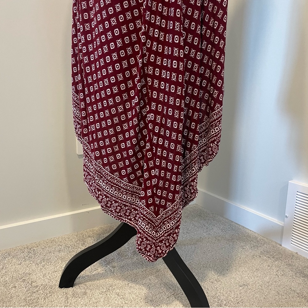 Lily Morgan Red & White Boho Asymmetrical Skirt 💯 Rayon EUC - Picture 6 of 9